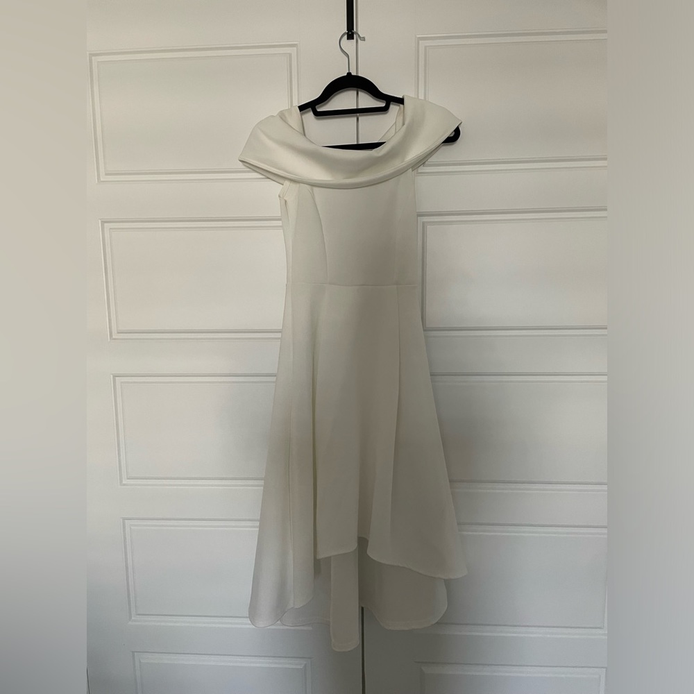 Boohoo white off shoulder dress